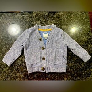 Navy and White Heather Boys Cardigan